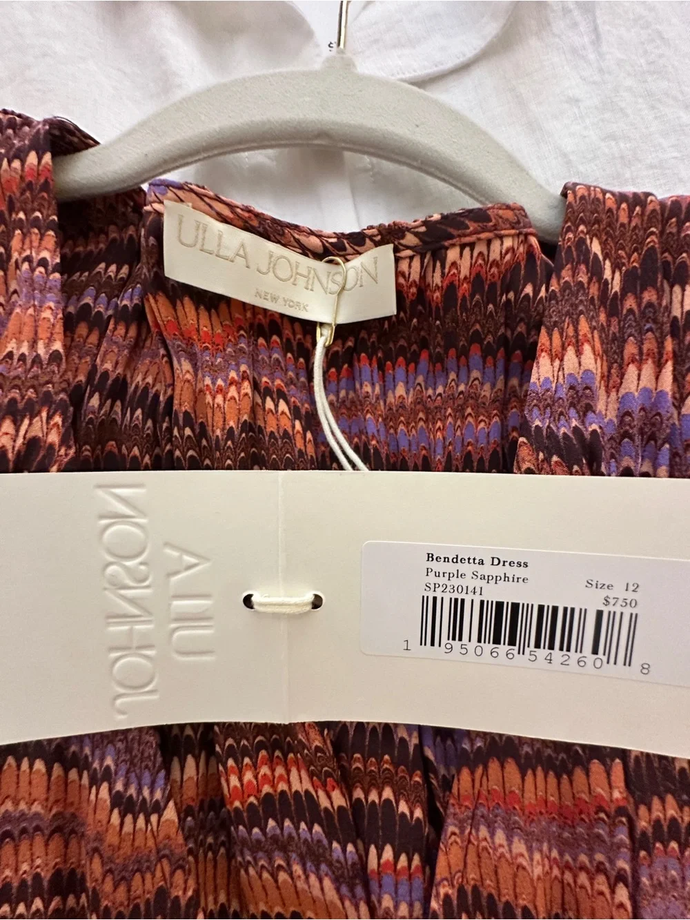 Ulla Johnson V-neck Bendetta midi dress in Purple Sapphire, Firenze-Print sz 12 - Picture 11 of 11